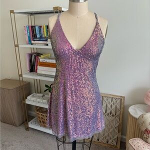 FREE PEOPLE SEQUIN SHIMMER SLIP MINI DRESS